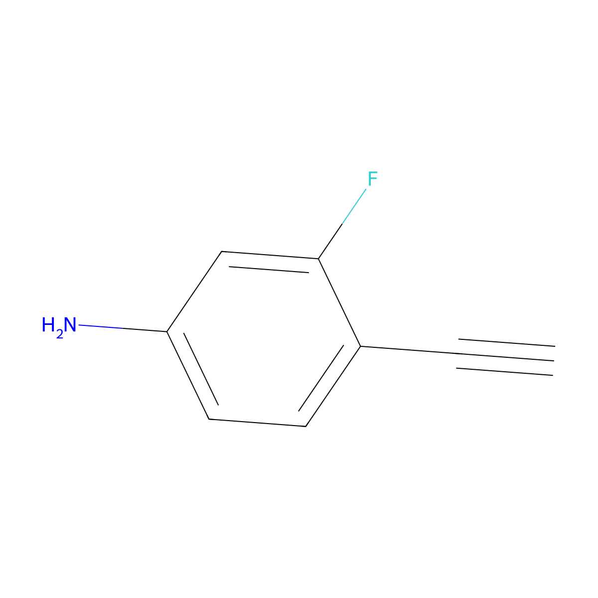 4-Ethynyl-3-fluoroaniline molecular structure, CAS 1233501-57-9