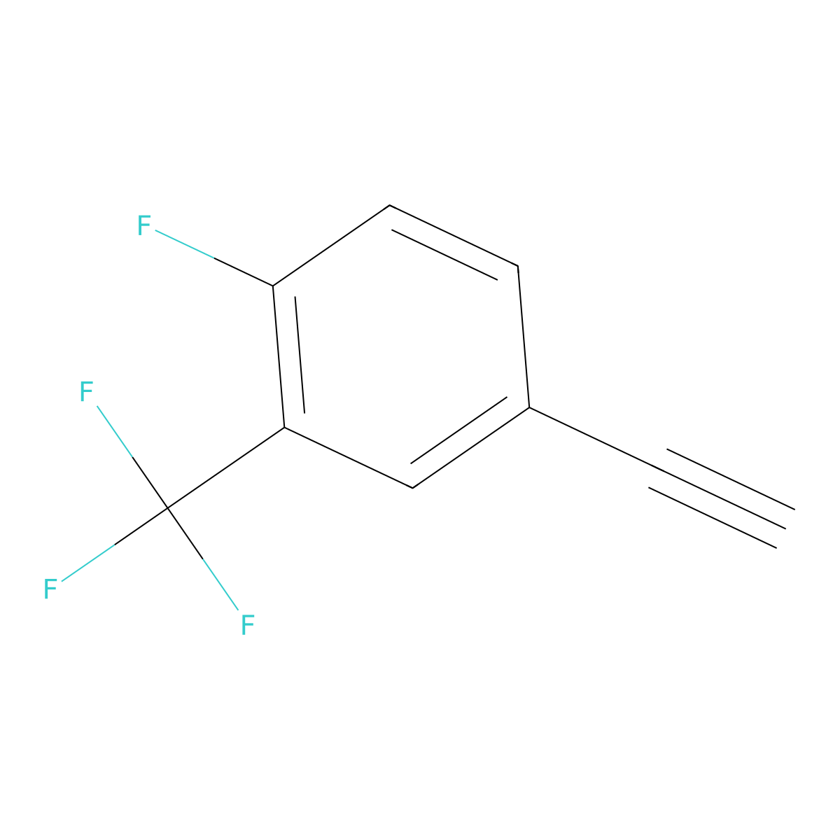 4-Ethynyl-1-fluoro-2-(trifluoromethyl)benzene molecular structure, CAS 1233501-60-4