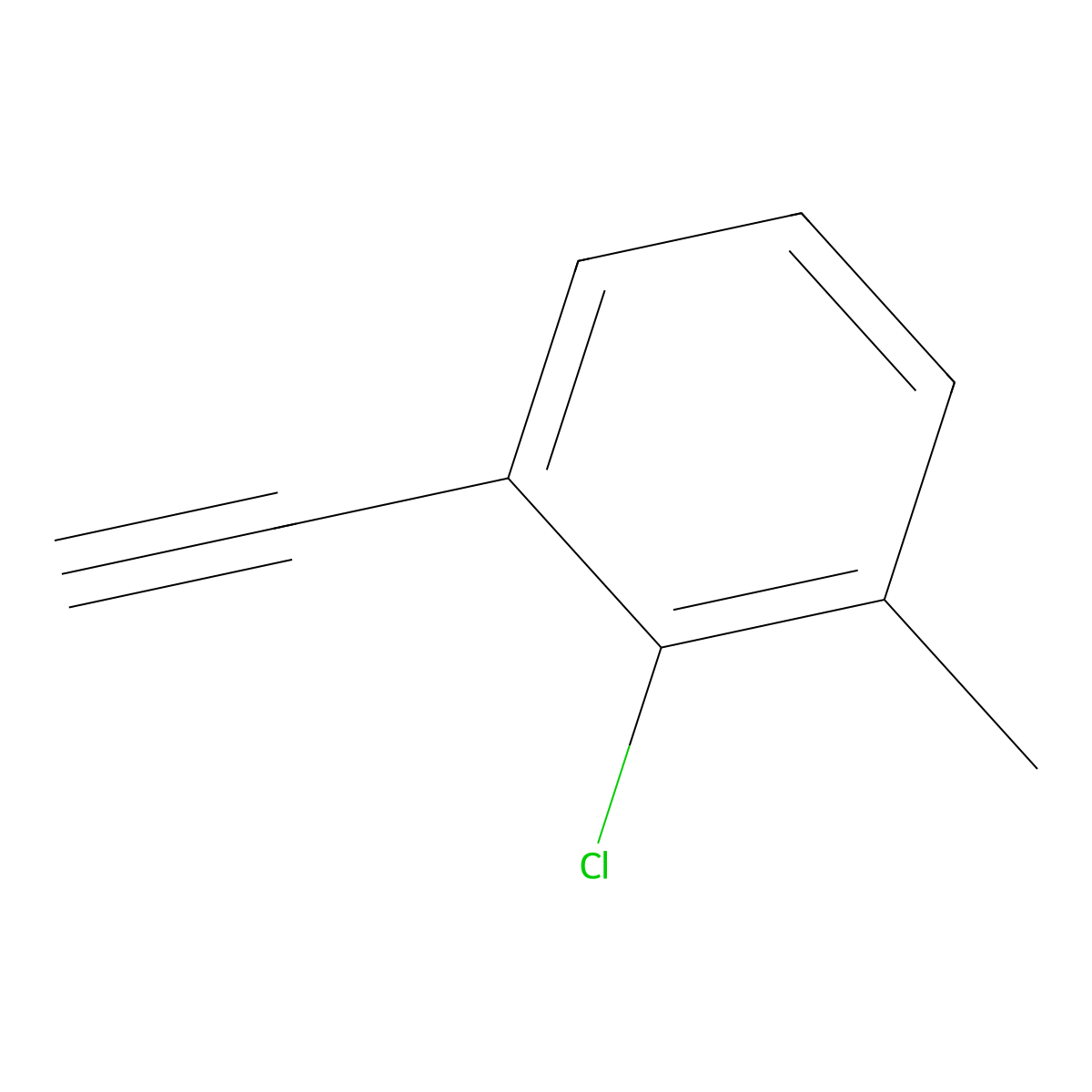 2-Chloro-1-ethynyl-3-methylbenzene molecular structure, CAS 1233501-73-9