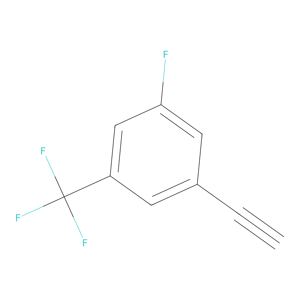 1-Ethynyl-3-fluoro-5-(trifluoromethyl)benzene molecular structure, CAS 1233501-77-3