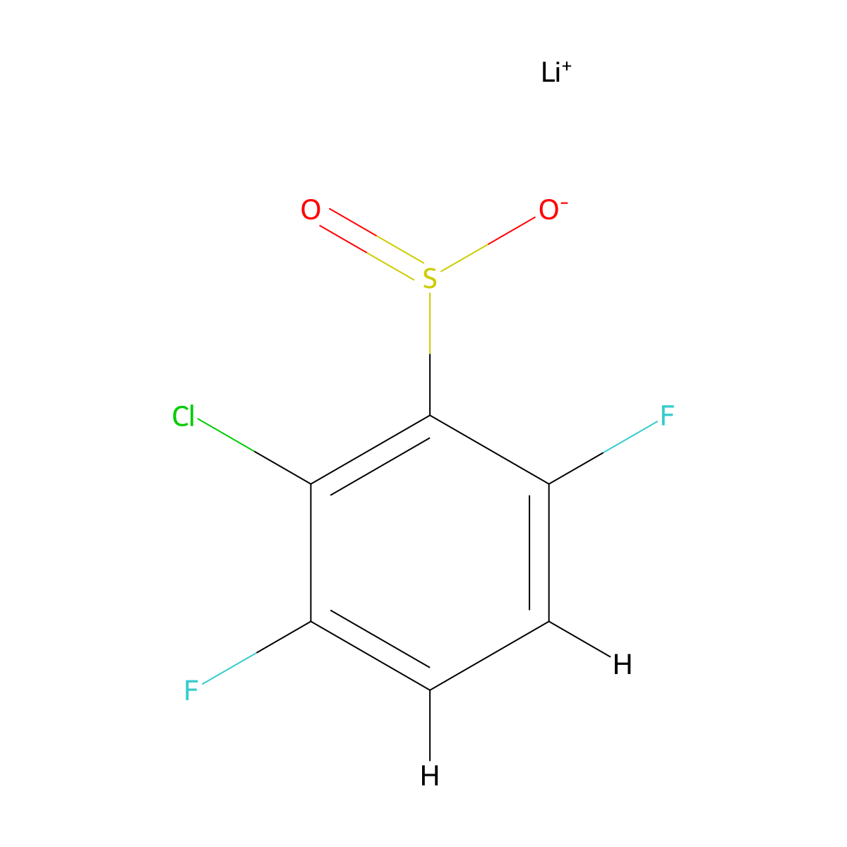 Lithium 2-chloro-3,6-difluorobenzenesulfinate molecular structure, CAS 1233505-63-9