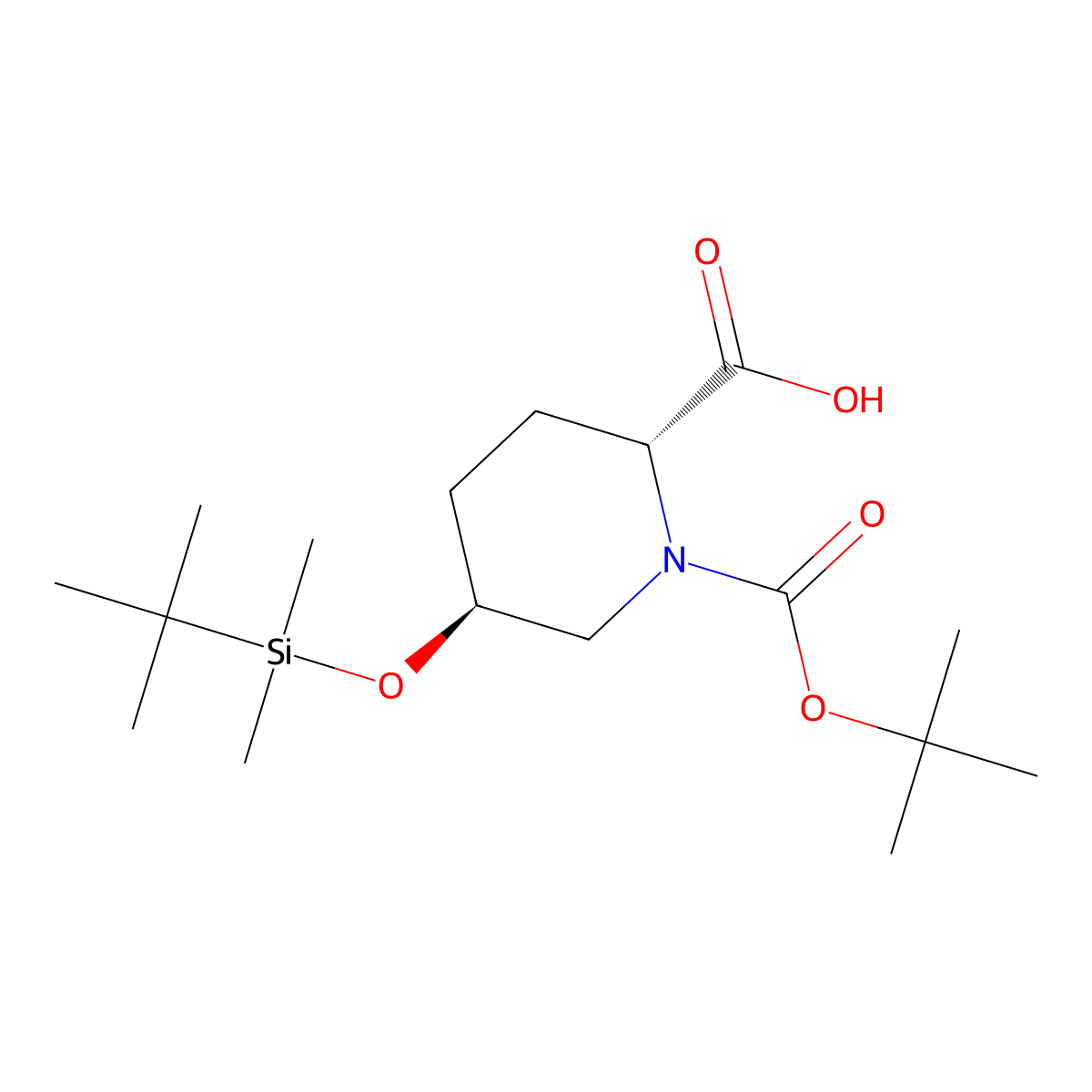 rel-1-(1,1-Dimethylethyl) (2R,5S)-5-[[(1,1-dimethylethyl)dimethylsilyl]oxy]-1,2-piperidinedicarboxylate molecular structure, CAS 1233505-68-4