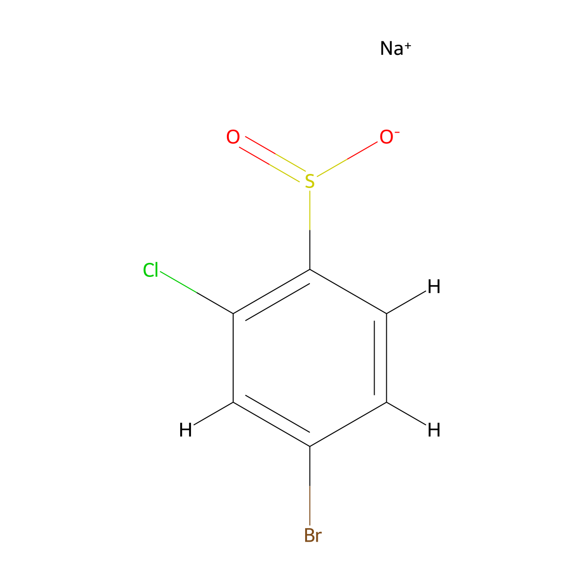 4-Bromo-2-chlorobenzenesulfinic acid sodium salt molecular structure, CAS 1233505-70-8