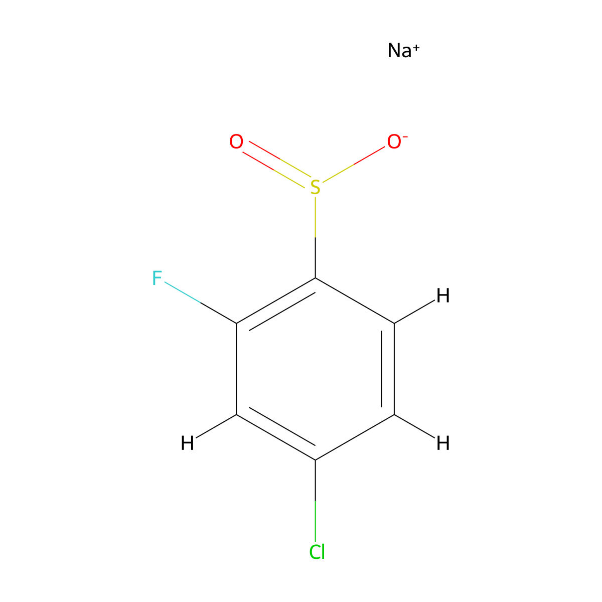 4-Chloro-2-fluorobenzenesulfinic acid sodium salt molecular structure, CAS 1233505-92-4