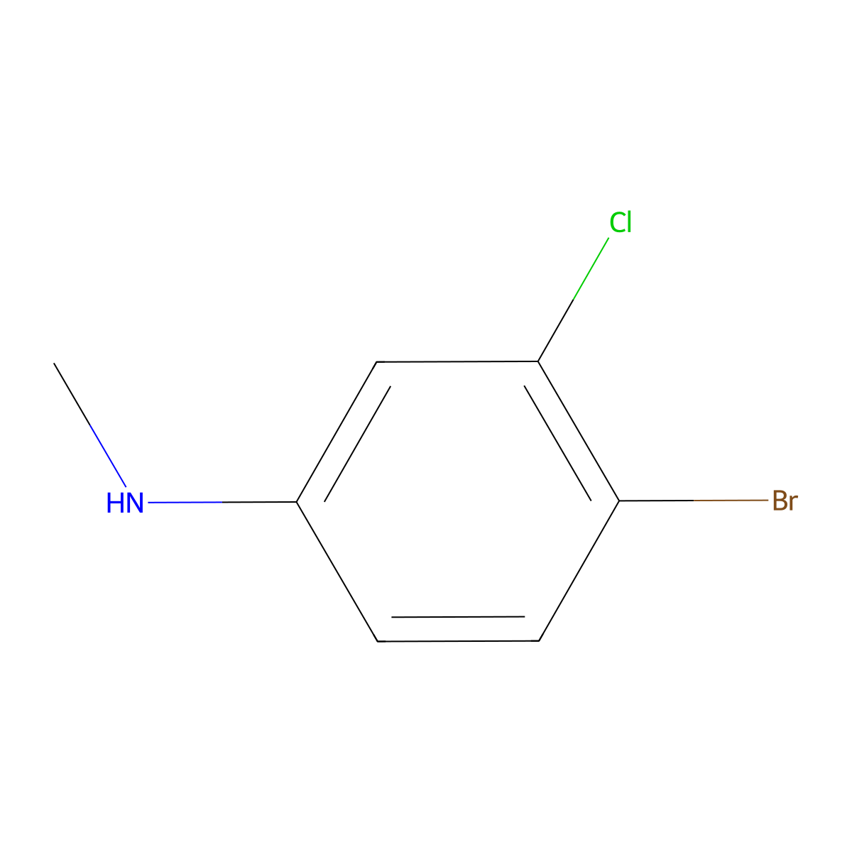 4-Bromo-3-chloro-N-methylaniline molecular structure, CAS 1233505-99-1