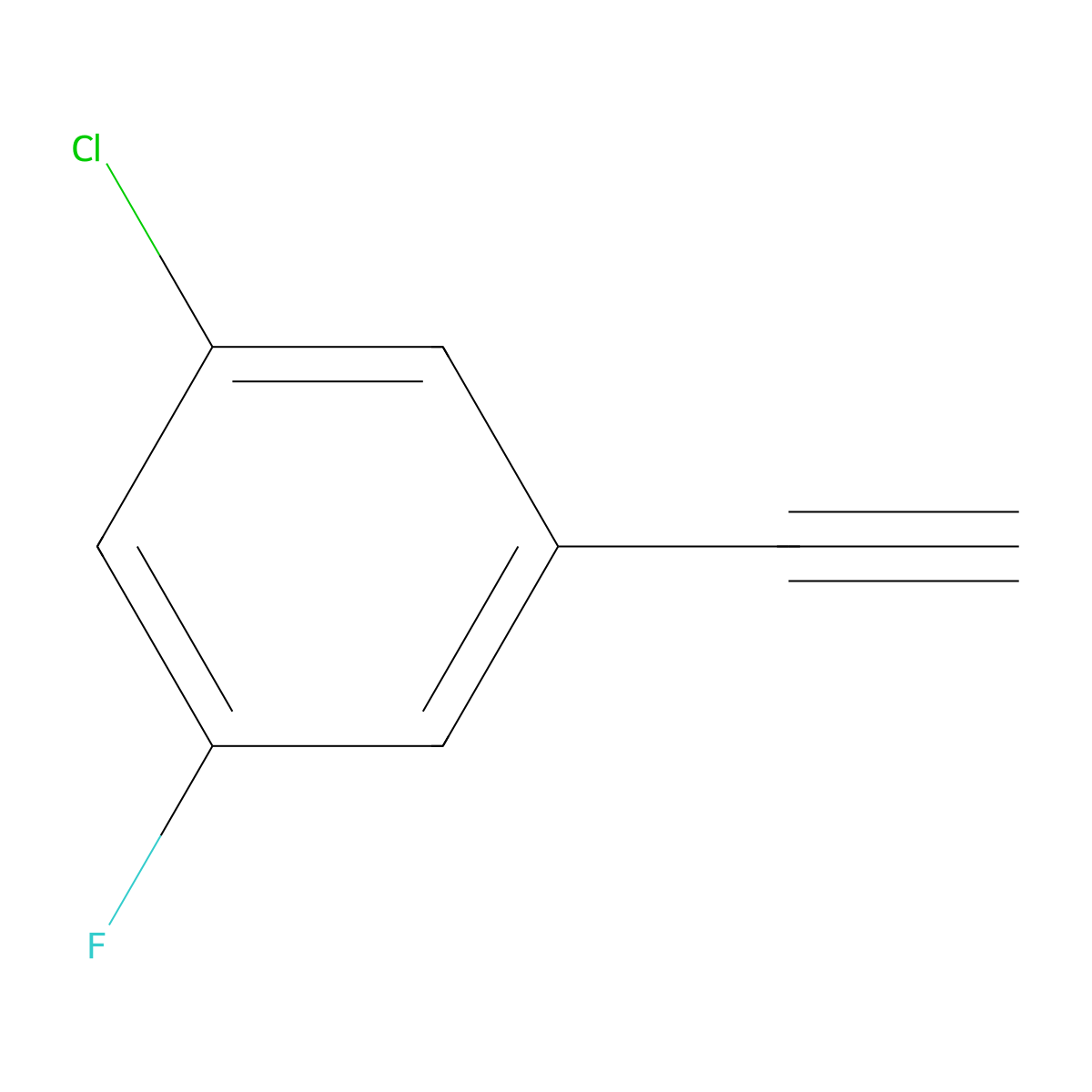 1-Chloro-3-ethynyl-5-fluorobenzene molecular structure, CAS 1233506-04-1