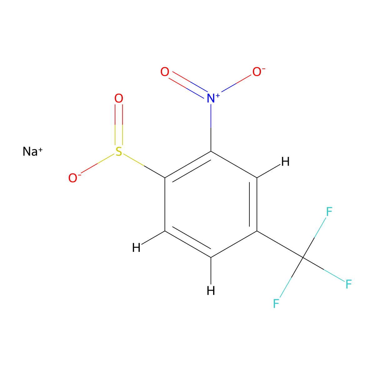 2-Nitro-4-(trifluoromethyl)benzenesulfinic acid sodium salt molecular structure, CAS 1233506-34-7