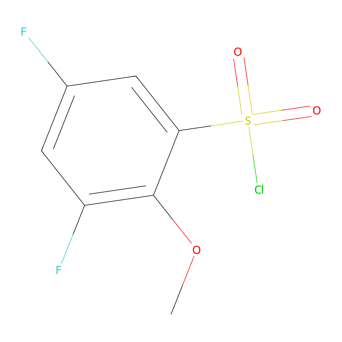 3,5-Difluoro-2-methoxybenzenesulfonylchloride molecular structure, CAS 1233509-72-2