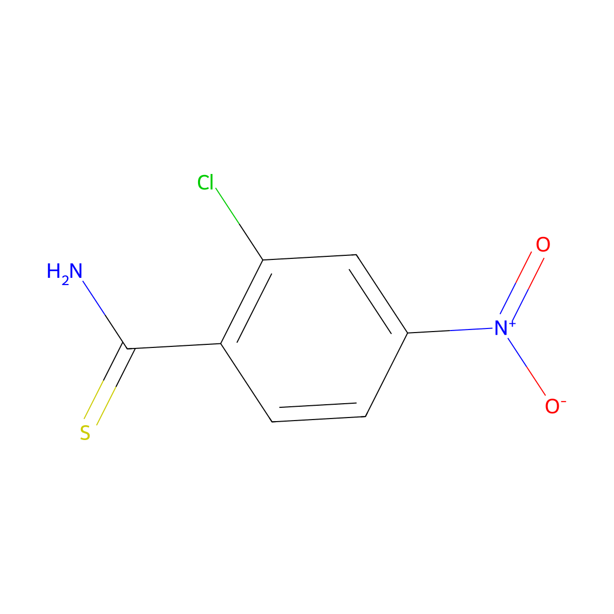 2-Chloro-4-nitrothiobenzamide molecular structure, CAS 1233509-74-4