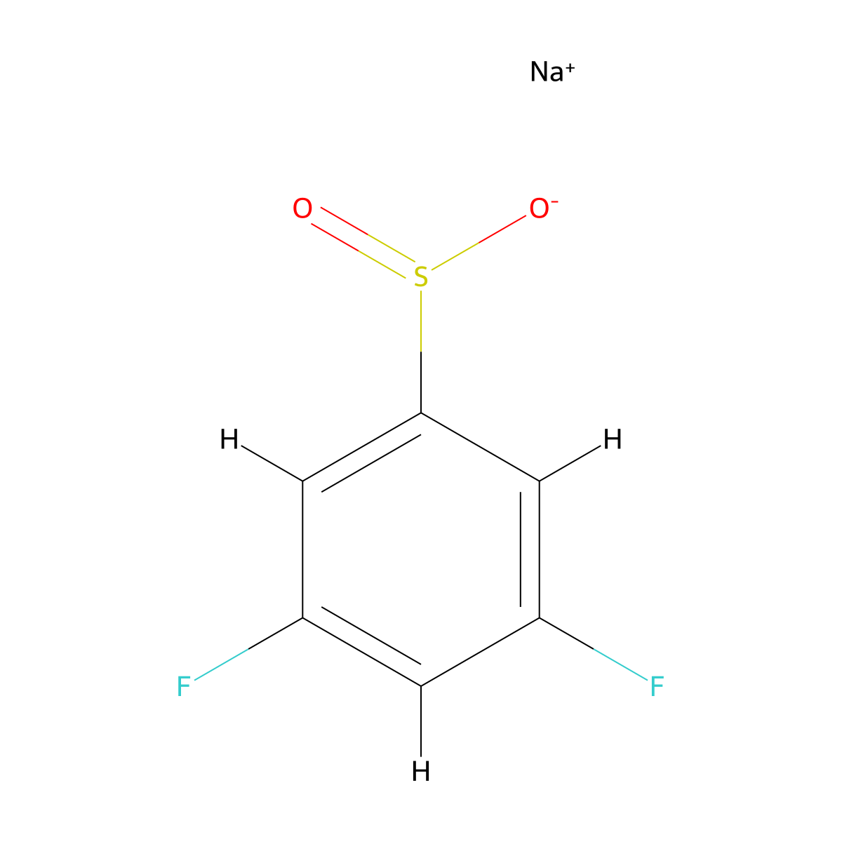 Sodium 3,5-difluorobenzenesulfinate molecular structure, CAS 1233509-85-7