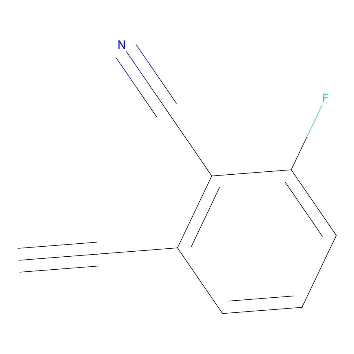 2-Ethynyl-6-fluorobenzonitrile molecular structure, CAS 1233509-91-5