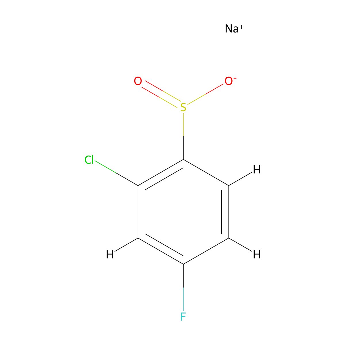2-Chloro-4-fluorobenzenesulfinic acid sodium salt molecular structure, CAS 1233510-02-5