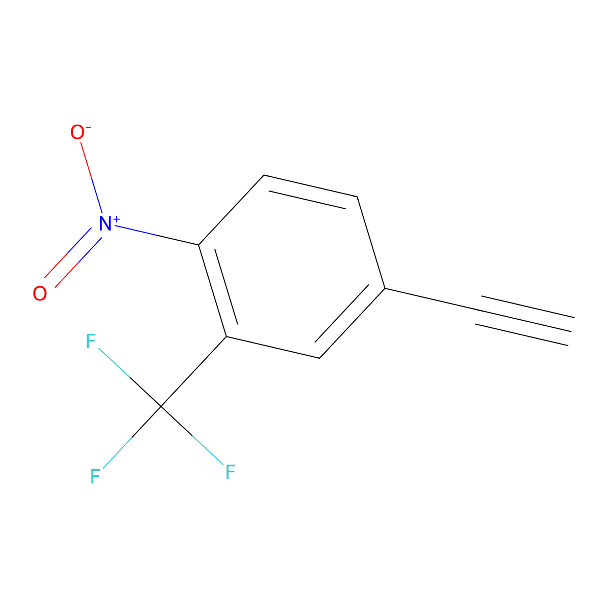 4-Ethynyl-1-nitro-2-(trifluoromethyl)benzene molecular structure, CAS 1233513-10-4