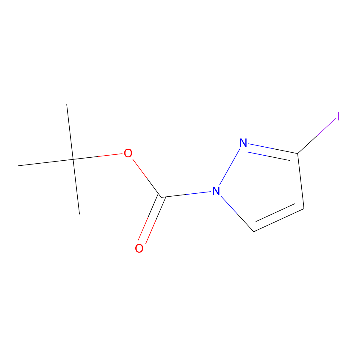 1-tert-Butoxycarbonyl-3-iodo-1H-pyrazole molecular structure, CAS 1233513-13-7