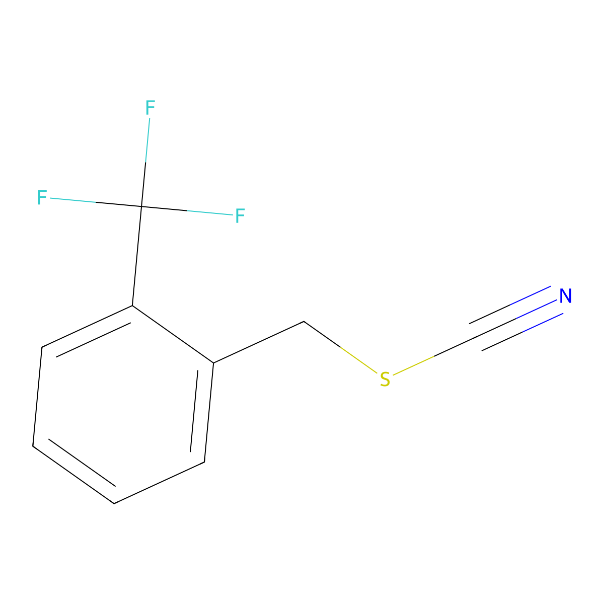 2-(Trifluoromethyl)benzyl thiocyanate molecular structure, CAS 1233513-28-4
