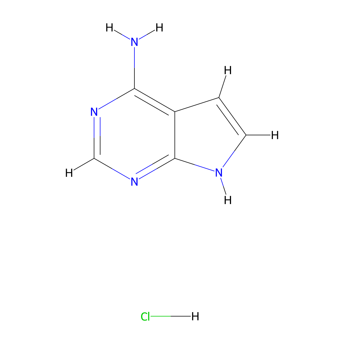 4-Amino-7H-pyrrolo[2,3-d]pyrimidine hydrochloride molecular structure, CAS 1233518-21-2
