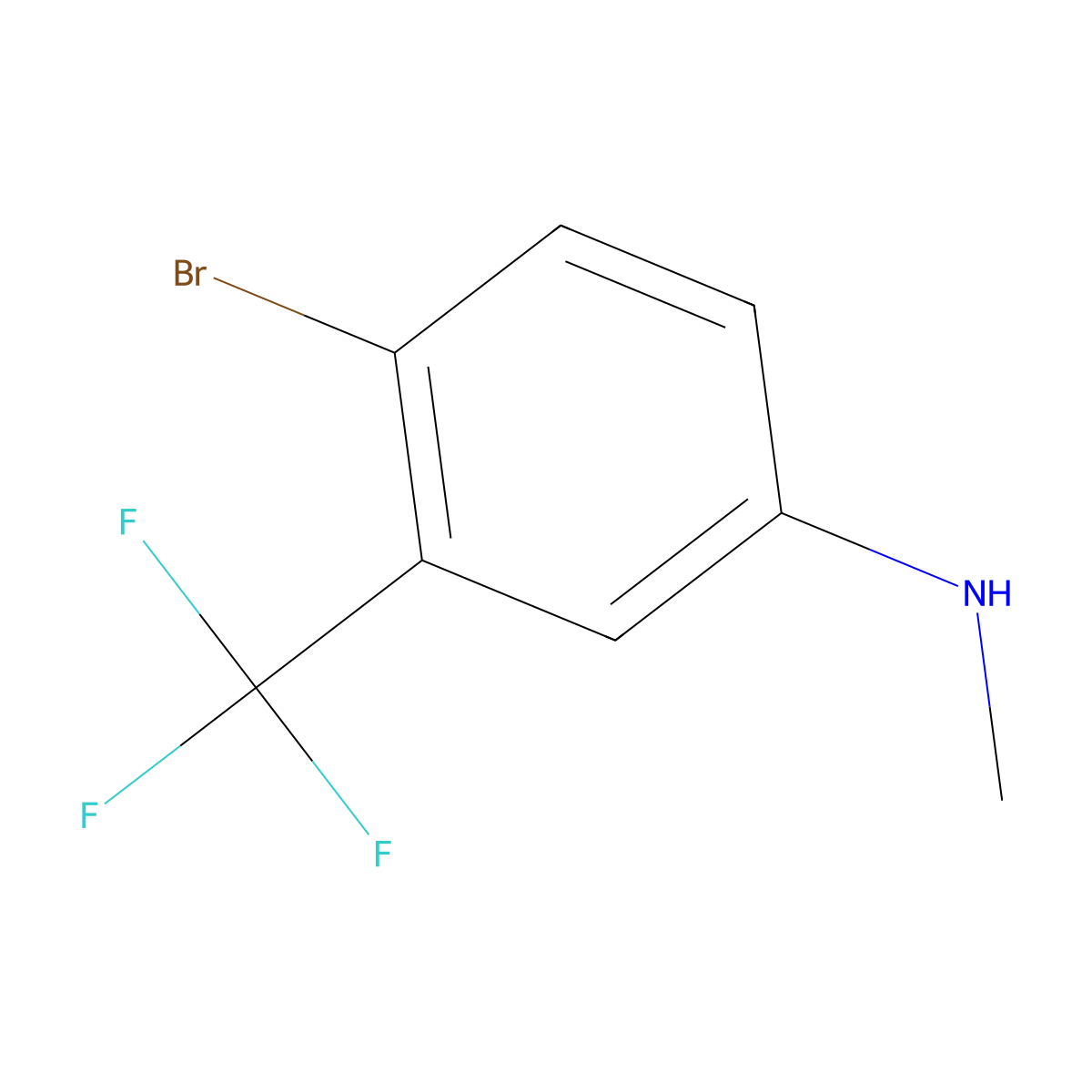 4-Bromo-N-methyl-3-(trifluoromethyl)aniline molecular structure, CAS 1233518-25-6