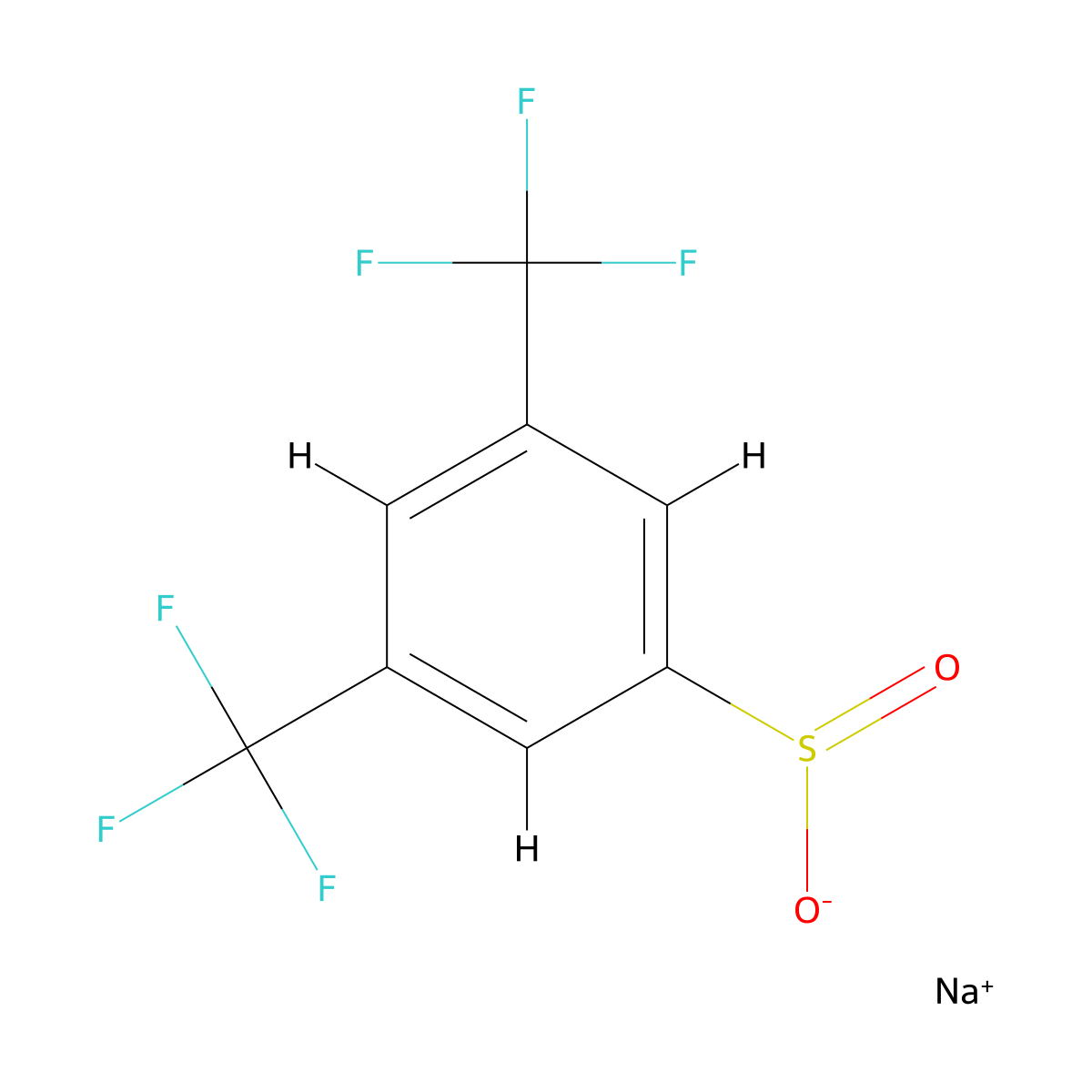 3,5-Bis(trifluoromethyl)benzenesulfinic acid sodium salt molecular structure, CAS 1233518-29-0