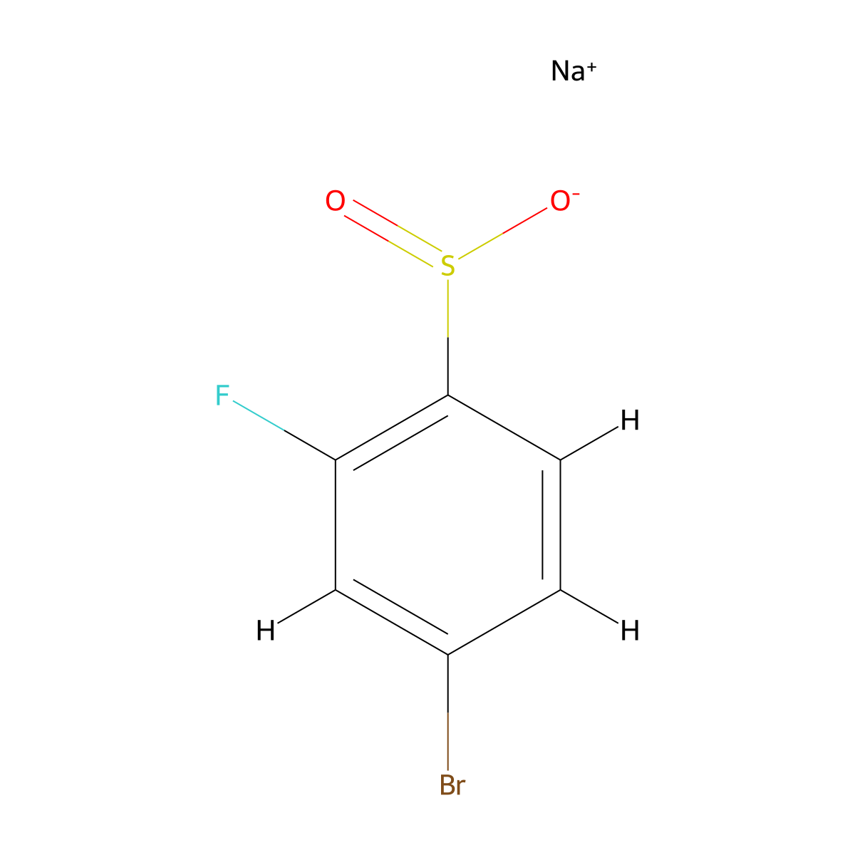 4-Bromo-2-fluorobenzenesulfinic acid sodium salt molecular structure, CAS 1233518-30-3