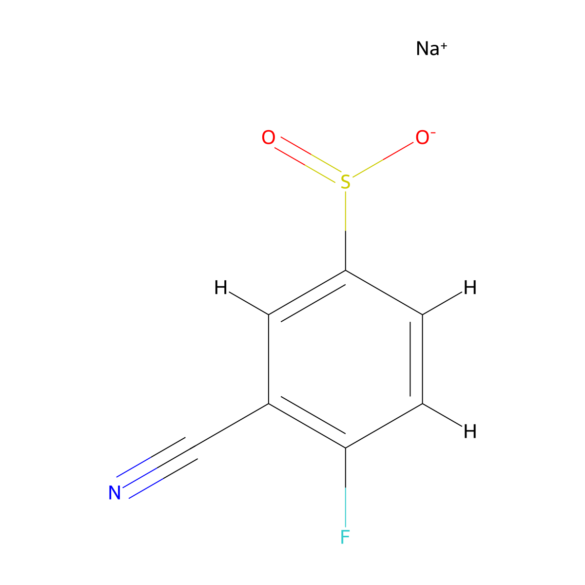 3-Cyano-4-fluorobenzenesulfinic acid sodium salt molecular structure, CAS 1233520-89-2