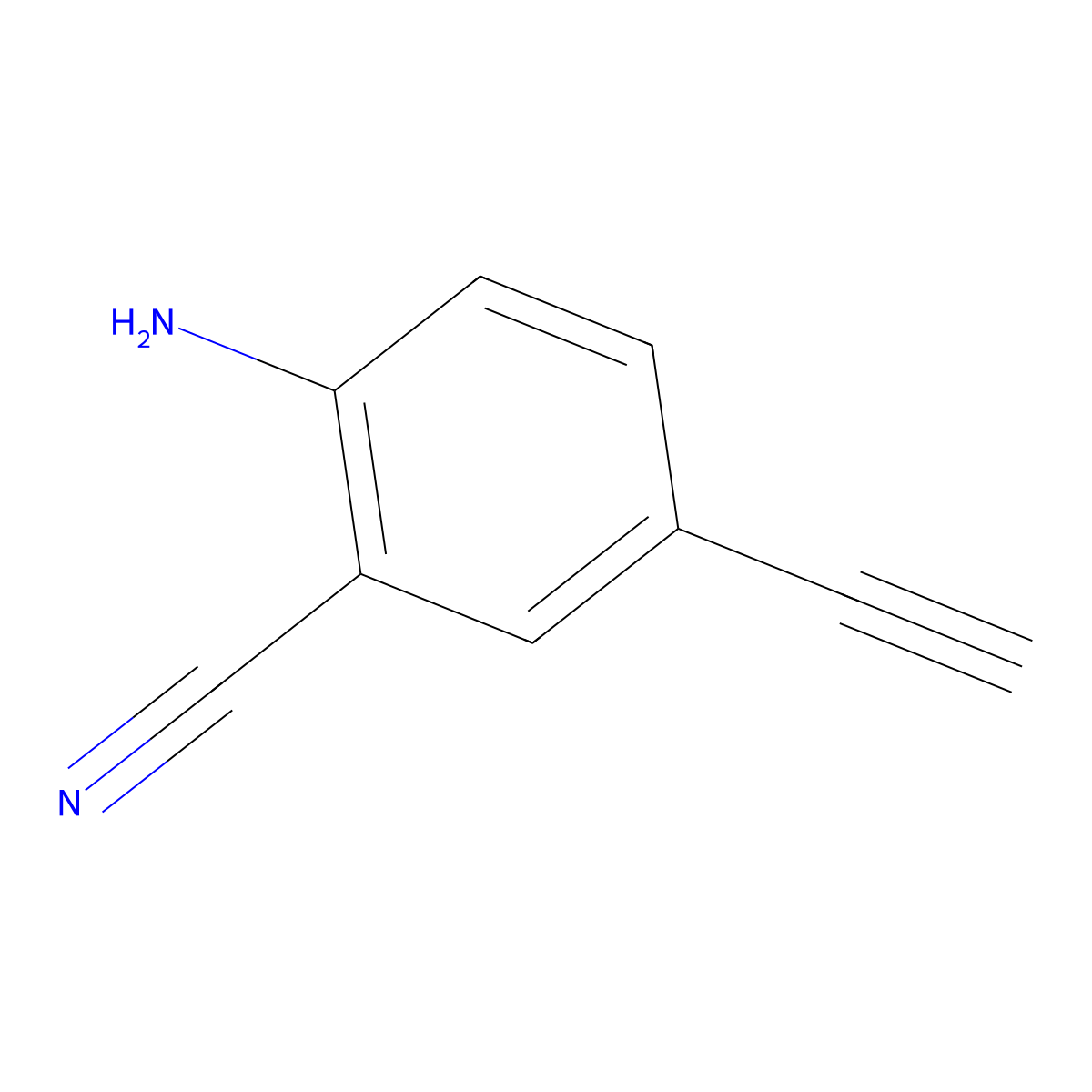 2-Amino-5-ethynylbenzonitrile molecular structure, CAS 1233521-01-1