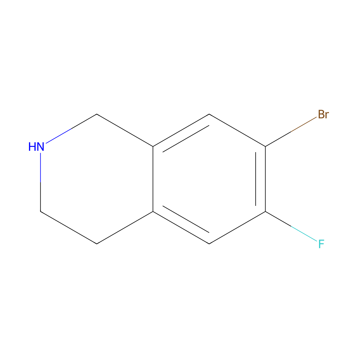 7-Bromo-6-fluoro-1,2,3,4-tetrahydroisoquinoline molecular structure, CAS 1233526-83-4