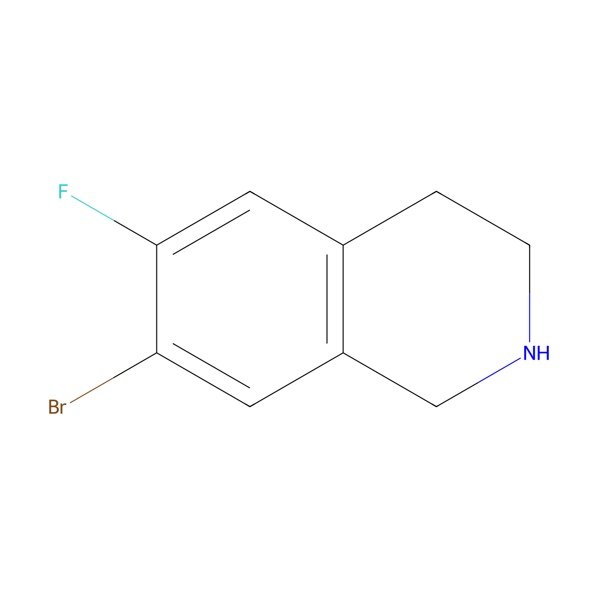 7-Bromo-6-fluoro-1,2,3,4-tetrahydroisoquinoline molecular structure, CAS 1233526-83-4