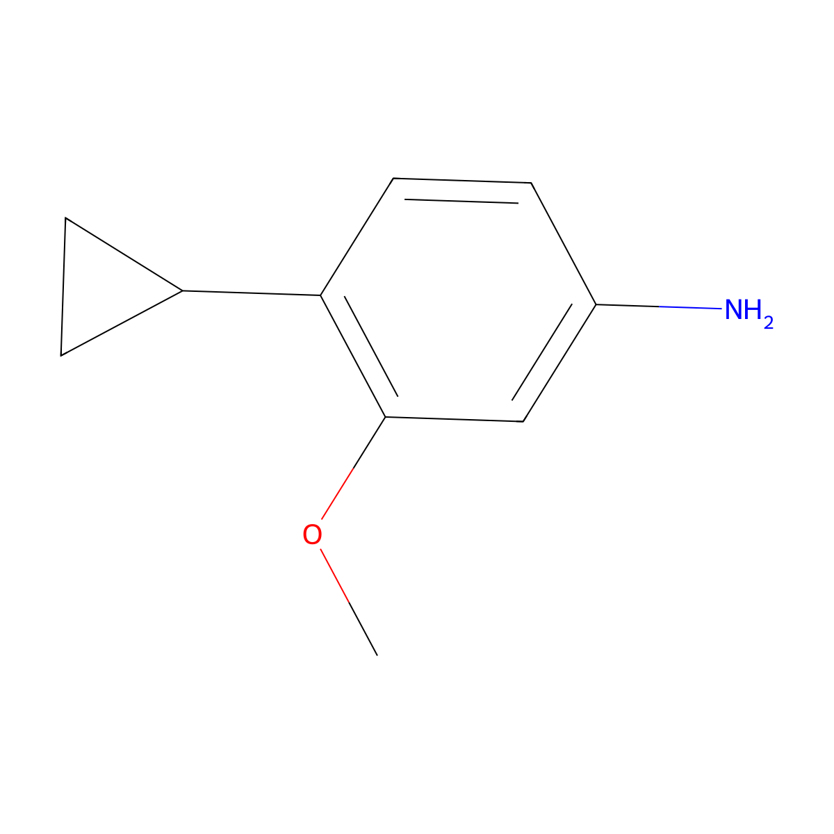4-Cyclopropyl-3-methoxyaniline molecular structure, CAS 1233531-34-4