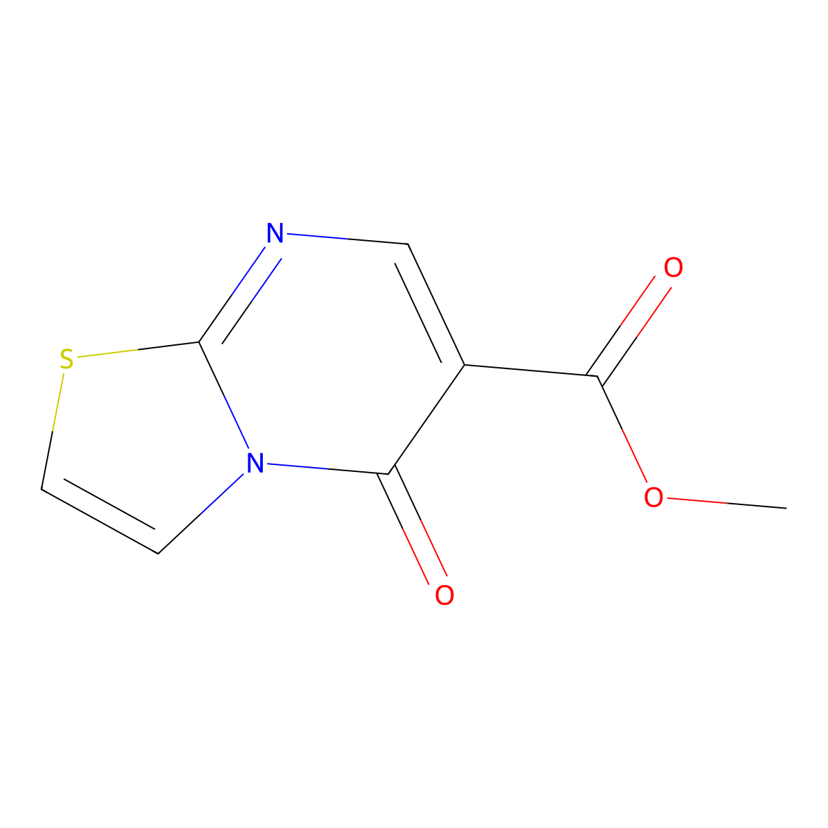 Methyl 5-oxo-5H-thiazolo[3,2-a]pyrimidine-6-carboxylate molecular structure, CAS 1233537-12-6