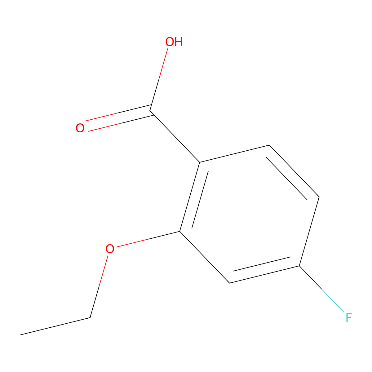 2-Ethoxy-4-fluorobenzoic acid molecular structure, CAS 1233541-55-3