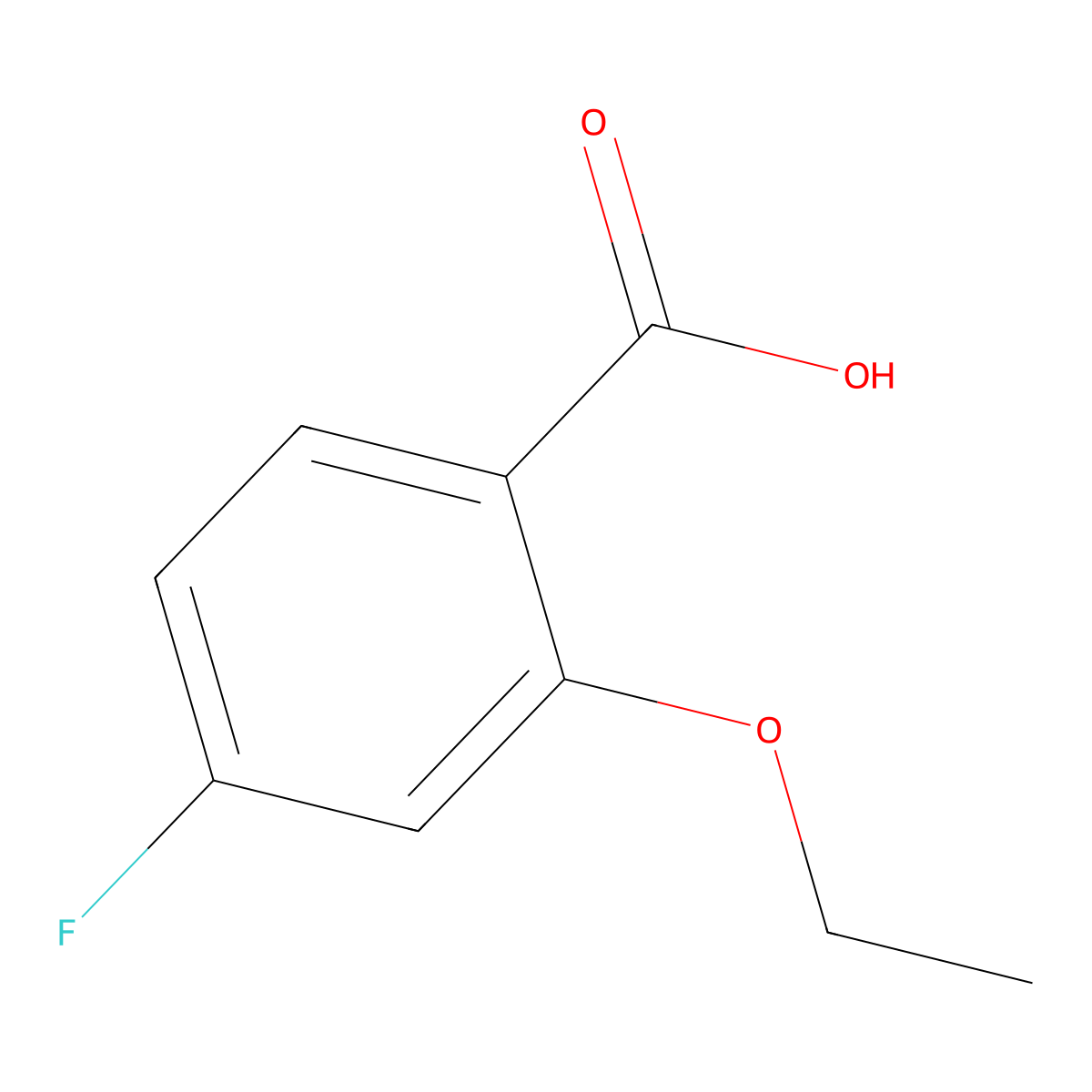 2-Ethoxy-4-fluorobenzoic acid molecular structure, CAS 1233541-55-3