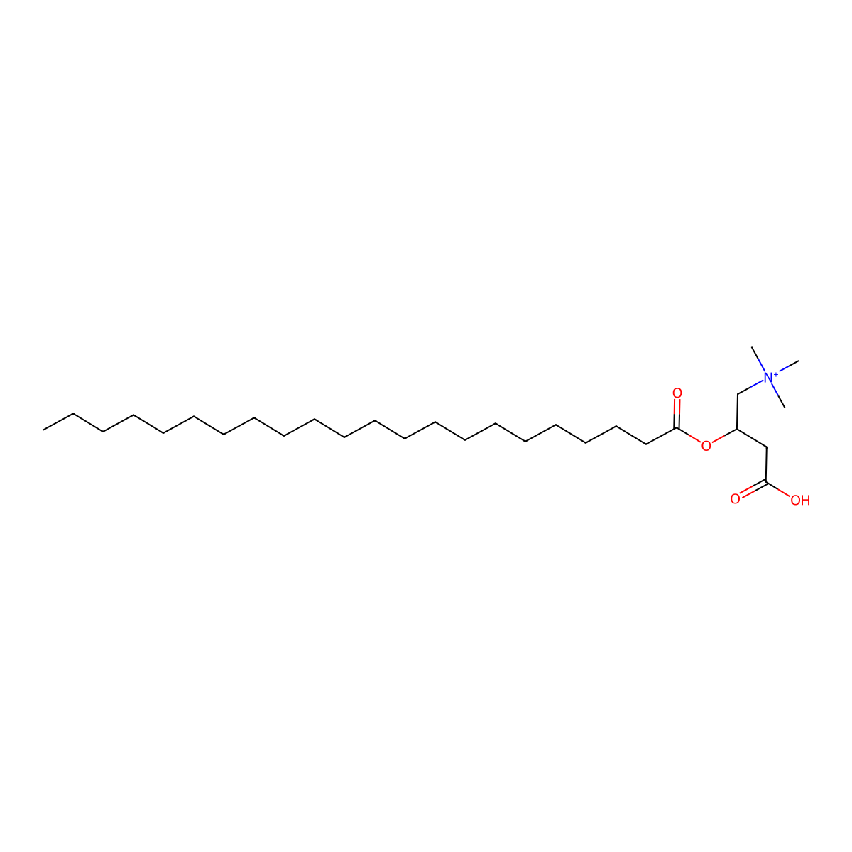 1-Propanaminium, 3-carboxy-N,N,N-trimethyl-2-[(1-oxotetracosyl)oxy]-,inner salt, (2R)- molecular structure, CAS 123359-35-3