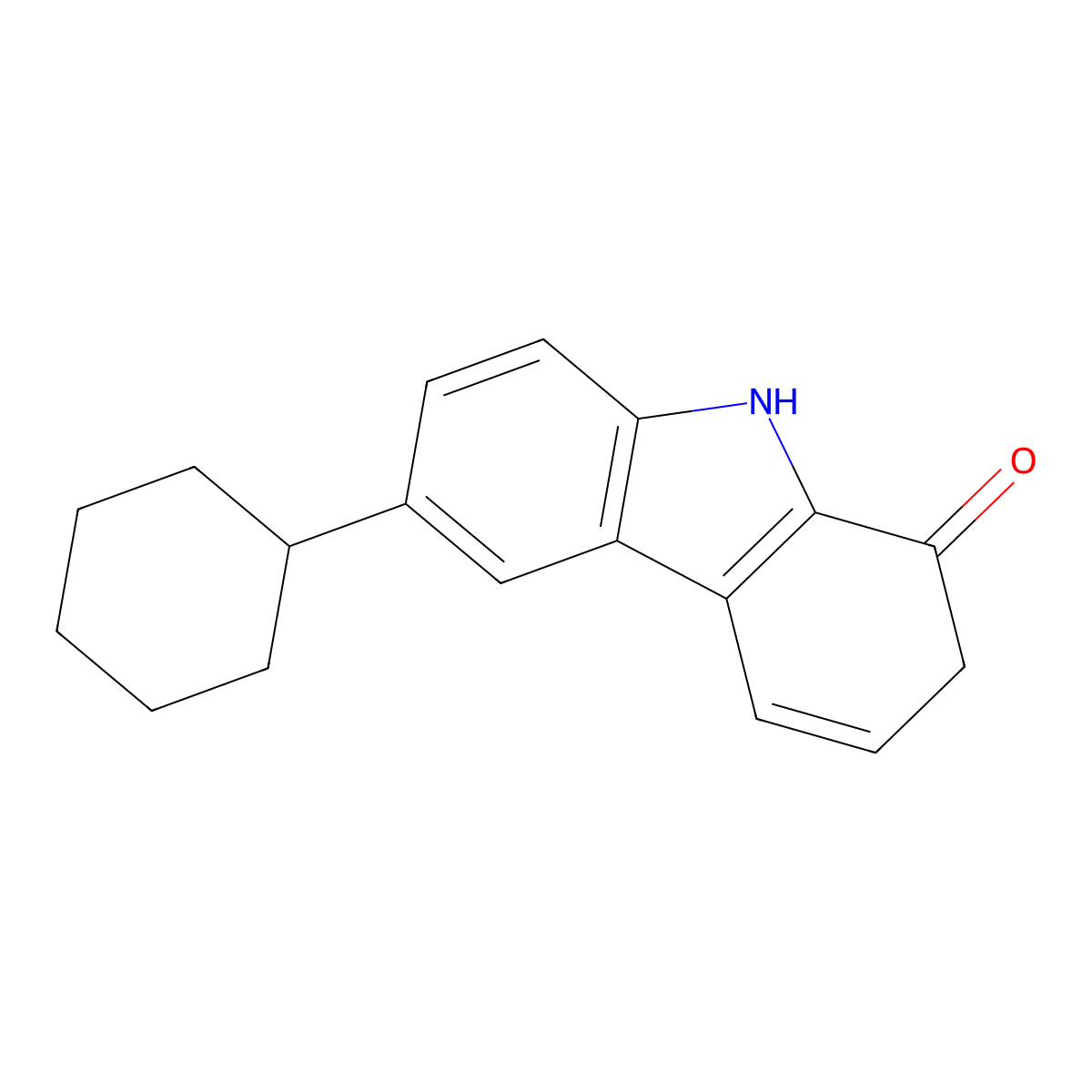 6-cyclohexyl-2,9-dihydro-1H-carbazol-1-one molecular structure, CAS 1233641-89-8
