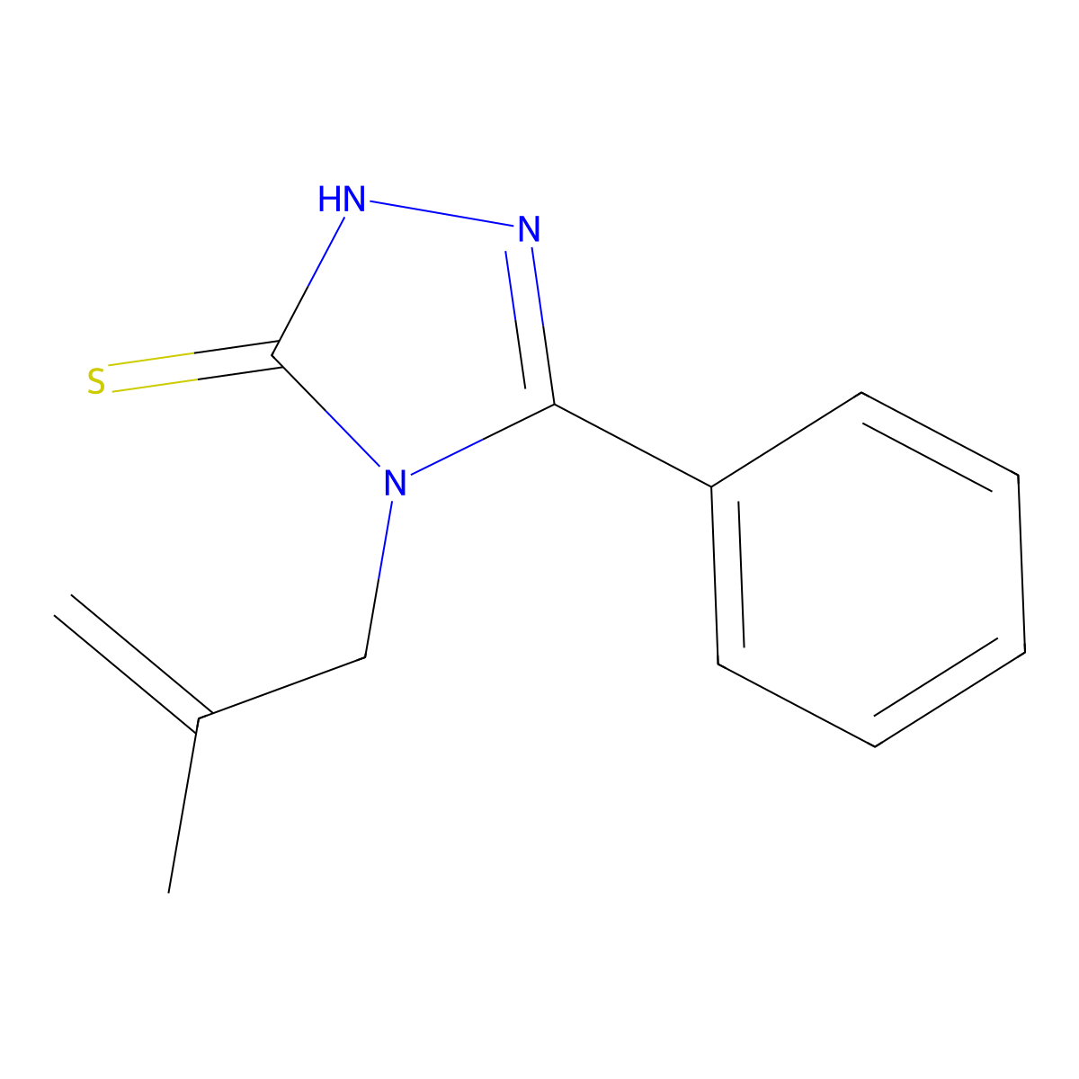 4-(2-methylprop-2-en-1-yl)-5-phenyl-4H-1,2,4-triazole-3-thiol molecular structure, CAS 123366-08-5