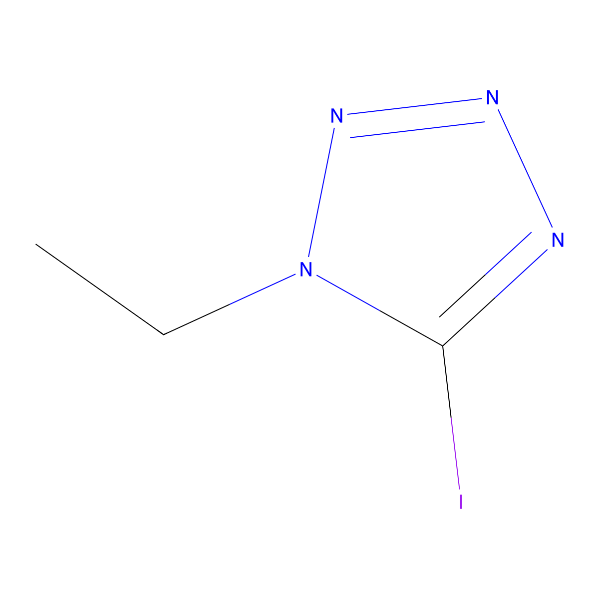 1-Ethyl-5-iodo-1H-tetrazole molecular structure, CAS 123366-50-7
