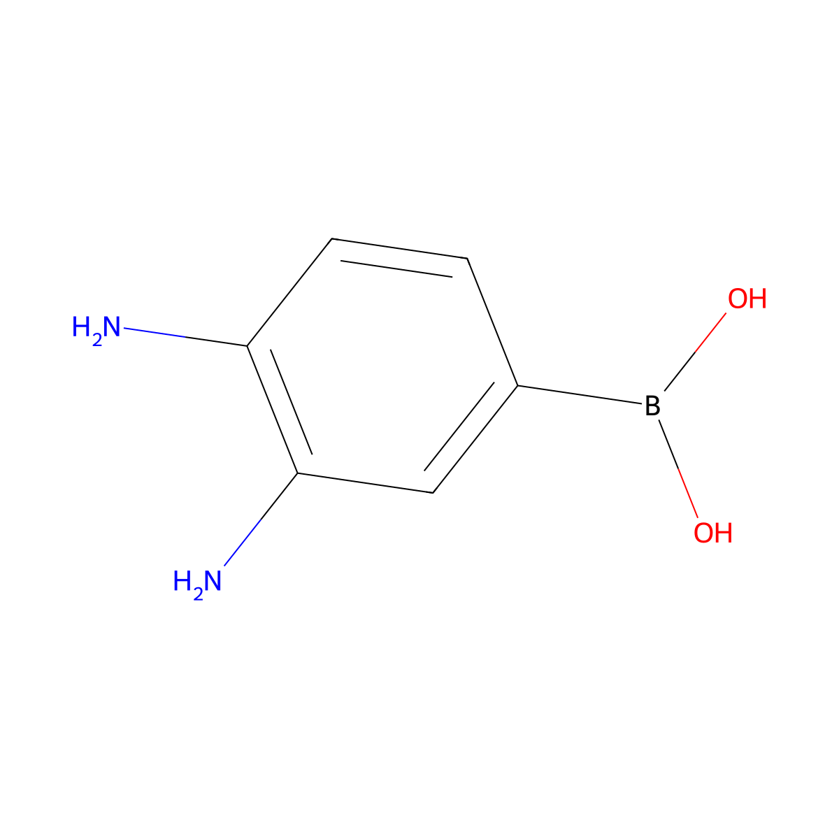 3,4-Diaminophenylboronic acid molecular structure, CAS 1233693-23-6