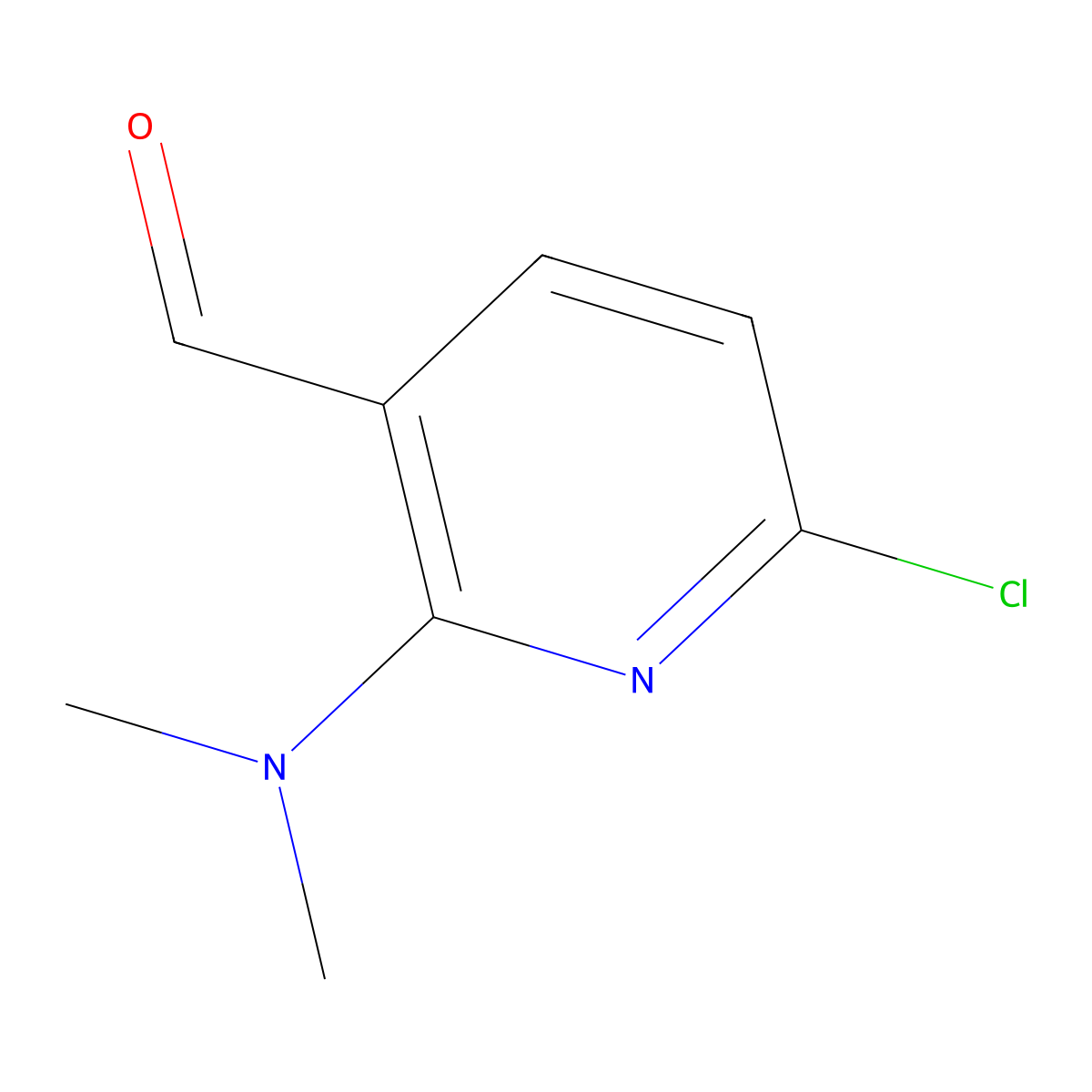 6-Chloro-2-(dimethylamino)pyridine-3-carbaldehyde molecular structure, CAS 1233698-83-3