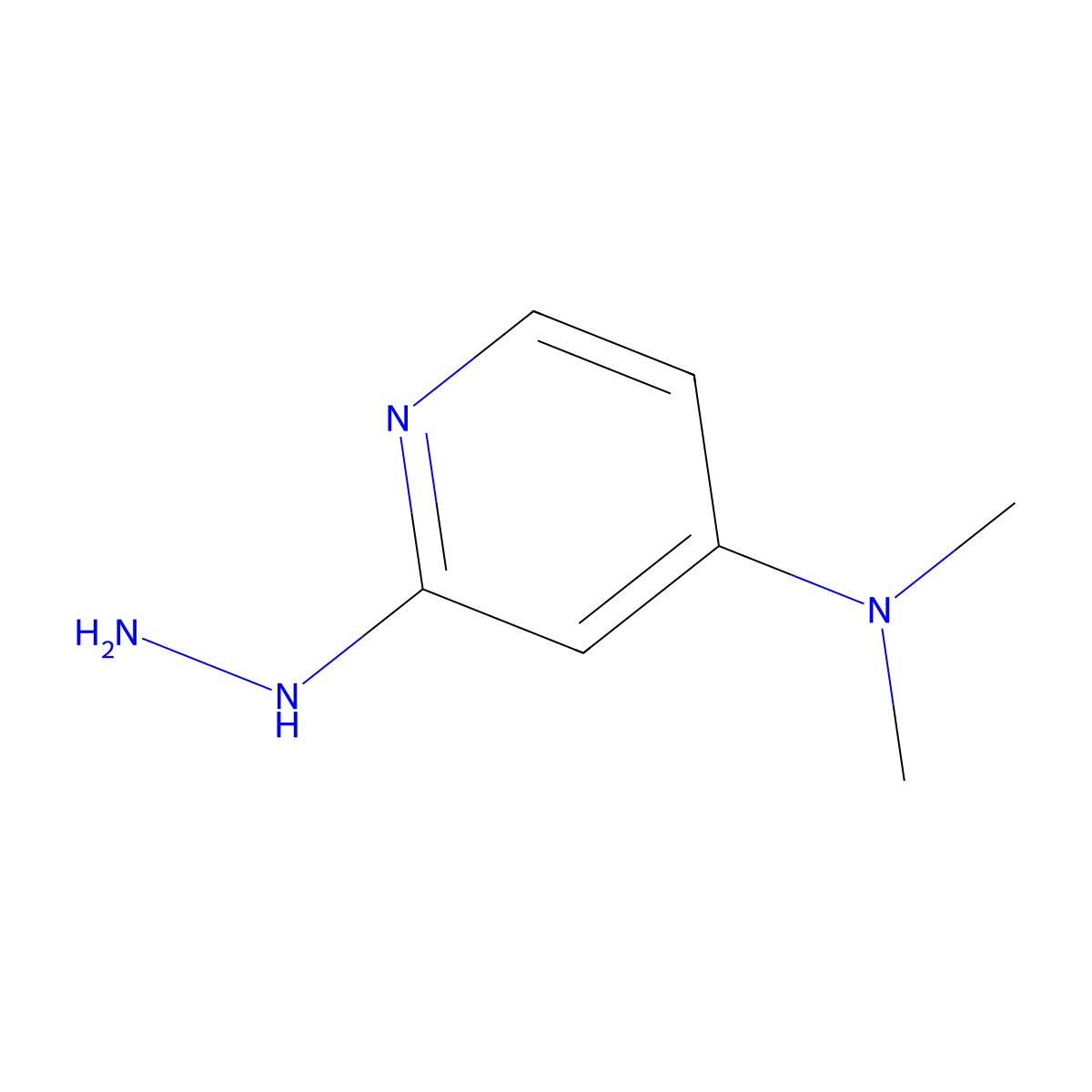 2-hydrazinyl-N,N-dimethylpyridin-4-amine molecular structure, CAS 1233705-23-1