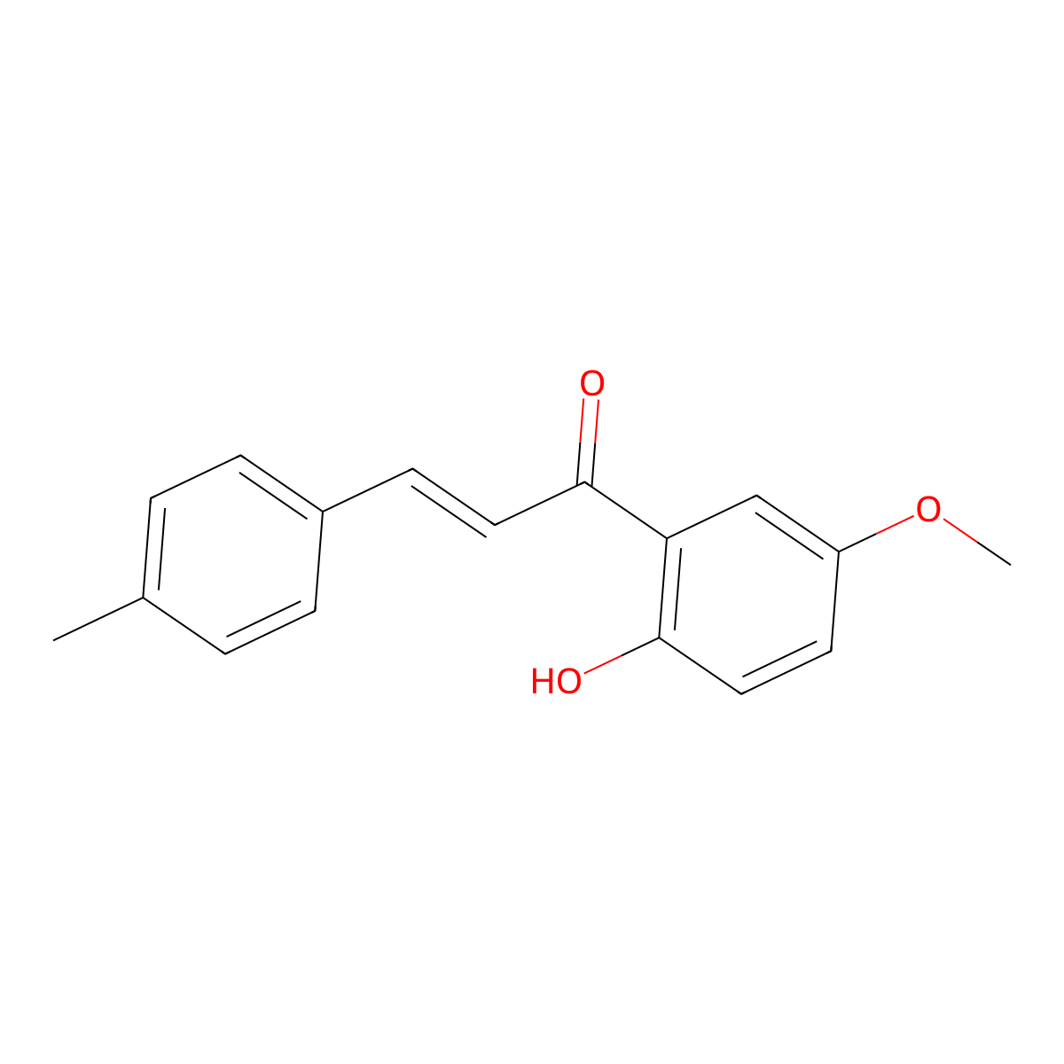 (2E)-1-(2-hydroxy-5-methoxyphenyl)-3-(4-methylphenyl)prop-2-en-1-one molecular structure, CAS 1233713-54-6