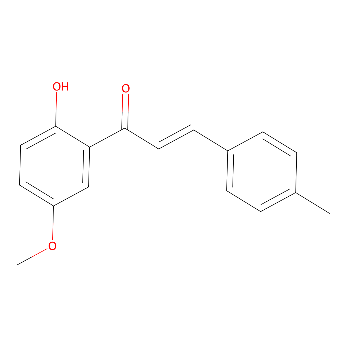 (2E)-1-(2-hydroxy-5-methoxyphenyl)-3-(4-methylphenyl)prop-2-en-1-one molecular structure, CAS 1233713-54-6