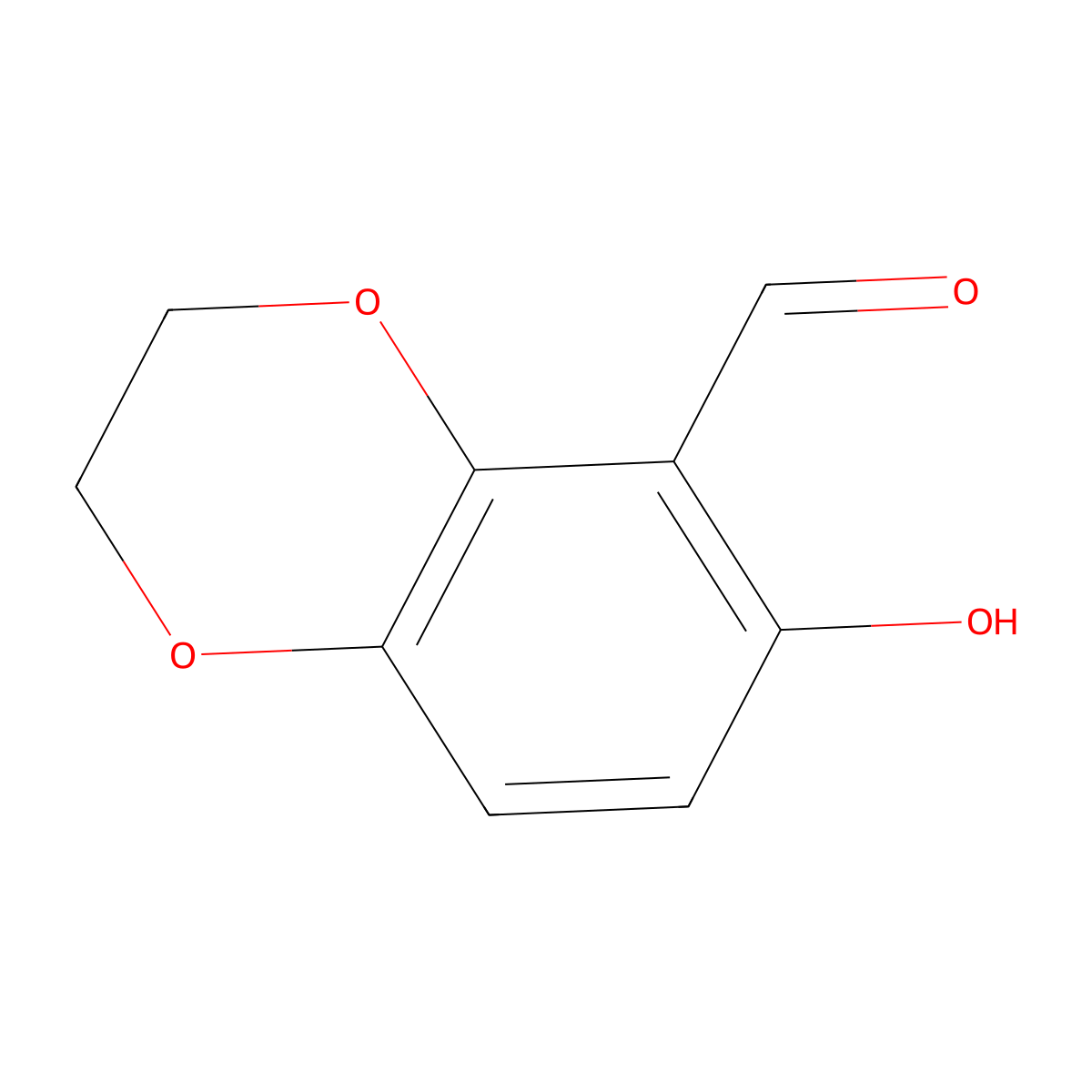 6-Hydroxy-2,3-dihydrobenzo[b][1,4]dioxine-5-carbaldehyde molecular structure, CAS 123373-28-4