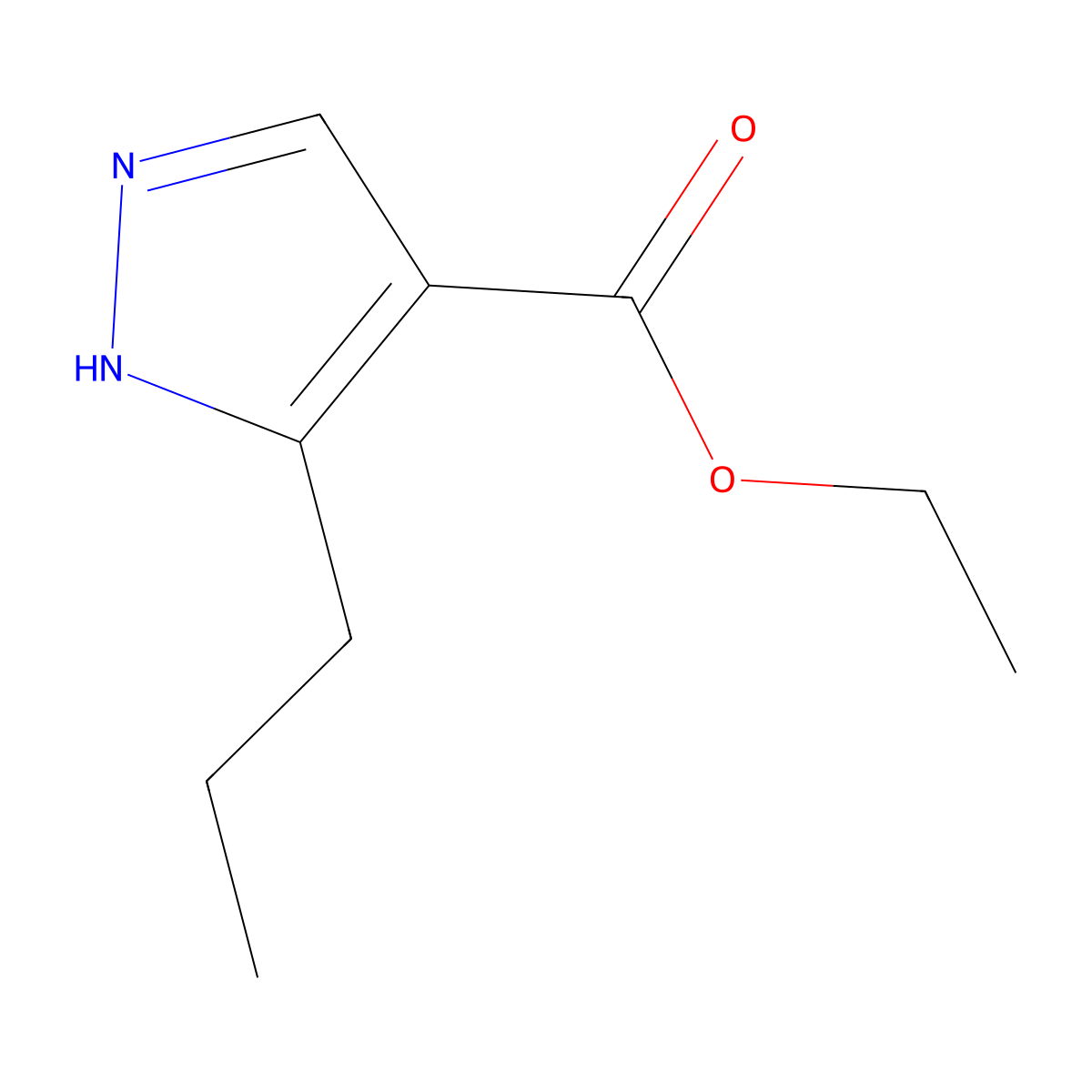 ethyl 5-propyl-1H-pyrazole-4-carboxylate molecular structure, CAS 123374-28-7