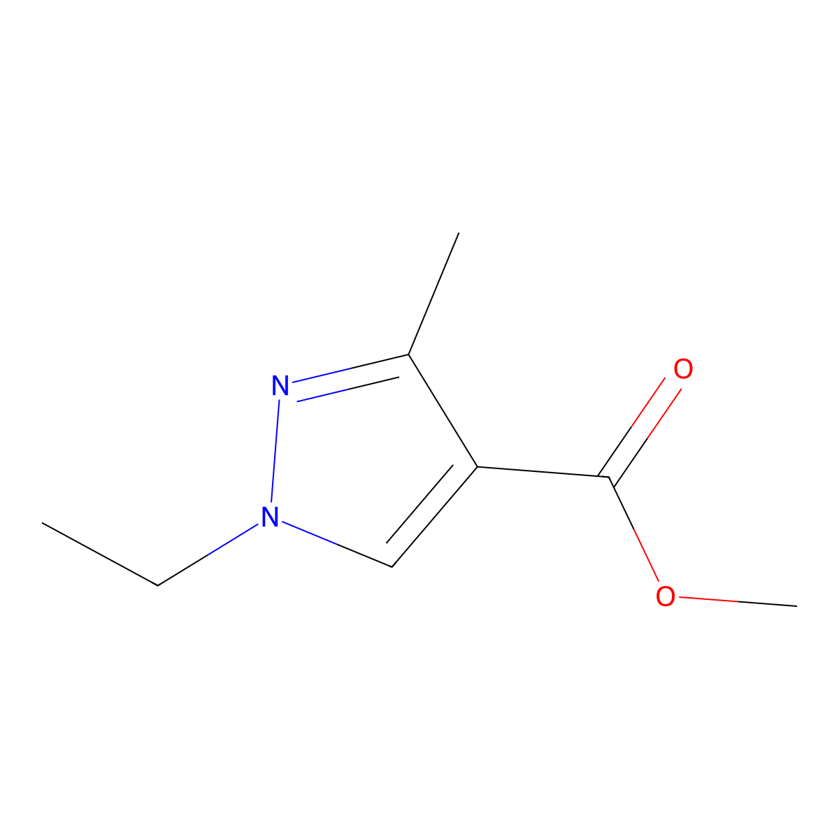 methyl 1-ethyl-3-methyl-1H-pyrazole-4-carboxylate molecular structure, CAS 123374-29-8