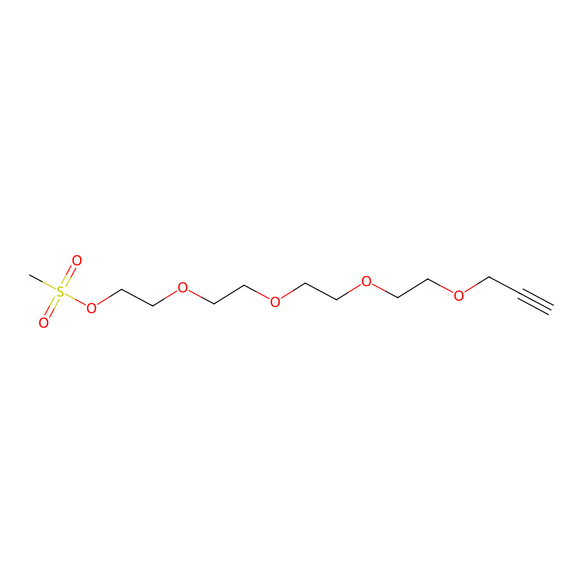 Propargyl-PEG4-mesyl ester molecular structure, CAS 1233816-83-5