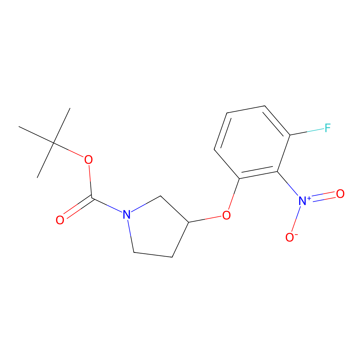 (R)-tert-Butyl 3-(3-fluoro-2-nitrophenoxy)pyrrolidine-1-carboxylate molecular structure, CAS 1233859-92-1