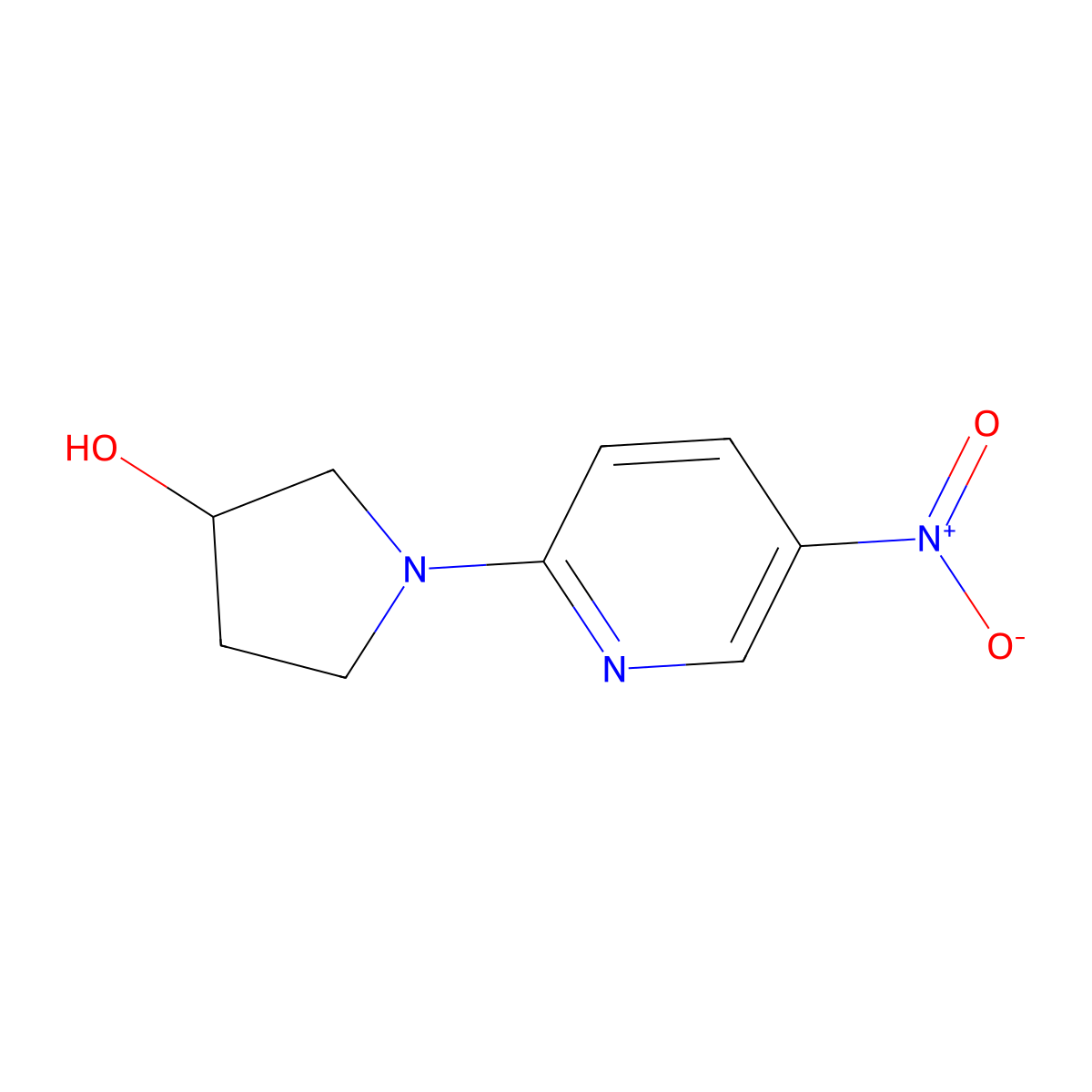 (S)-1-(5-Nitropyridine-2-yl)pyrrolidine-3-ol molecular structure, CAS 1233859-93-2