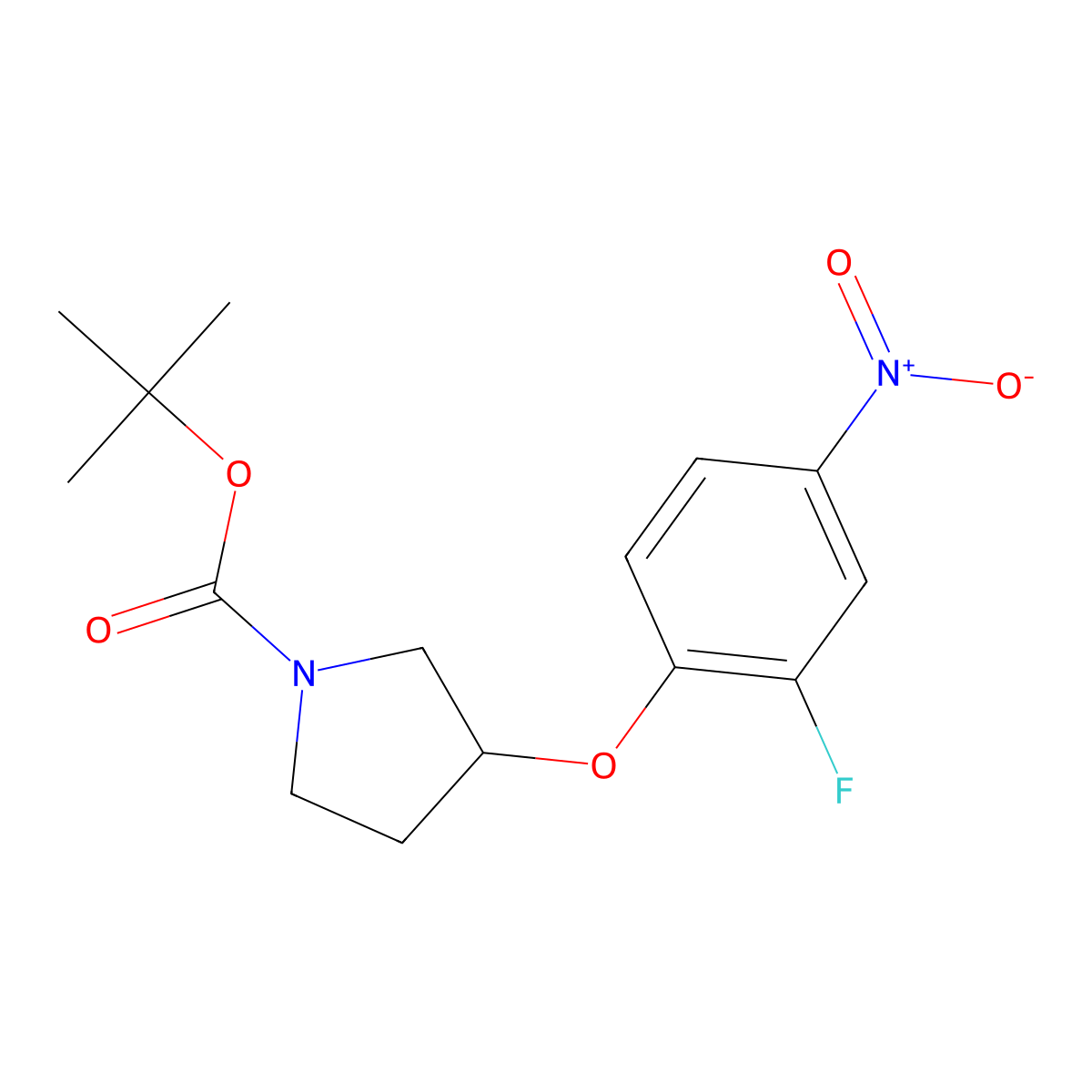 (R)-tert-Butyl 3-(2-fluoro-4-nitrophenoxy)pyrrolidine-1-carboxylate molecular structure, CAS 1233859-96-5