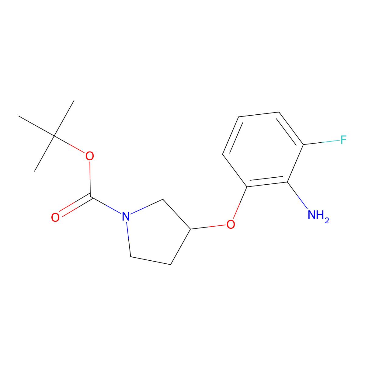 (R)-tert-Butyl 3-(2-amino-3-fluorophenoxy)pyrrolidine-1-carboxylate molecular structure, CAS 1233859-99-8