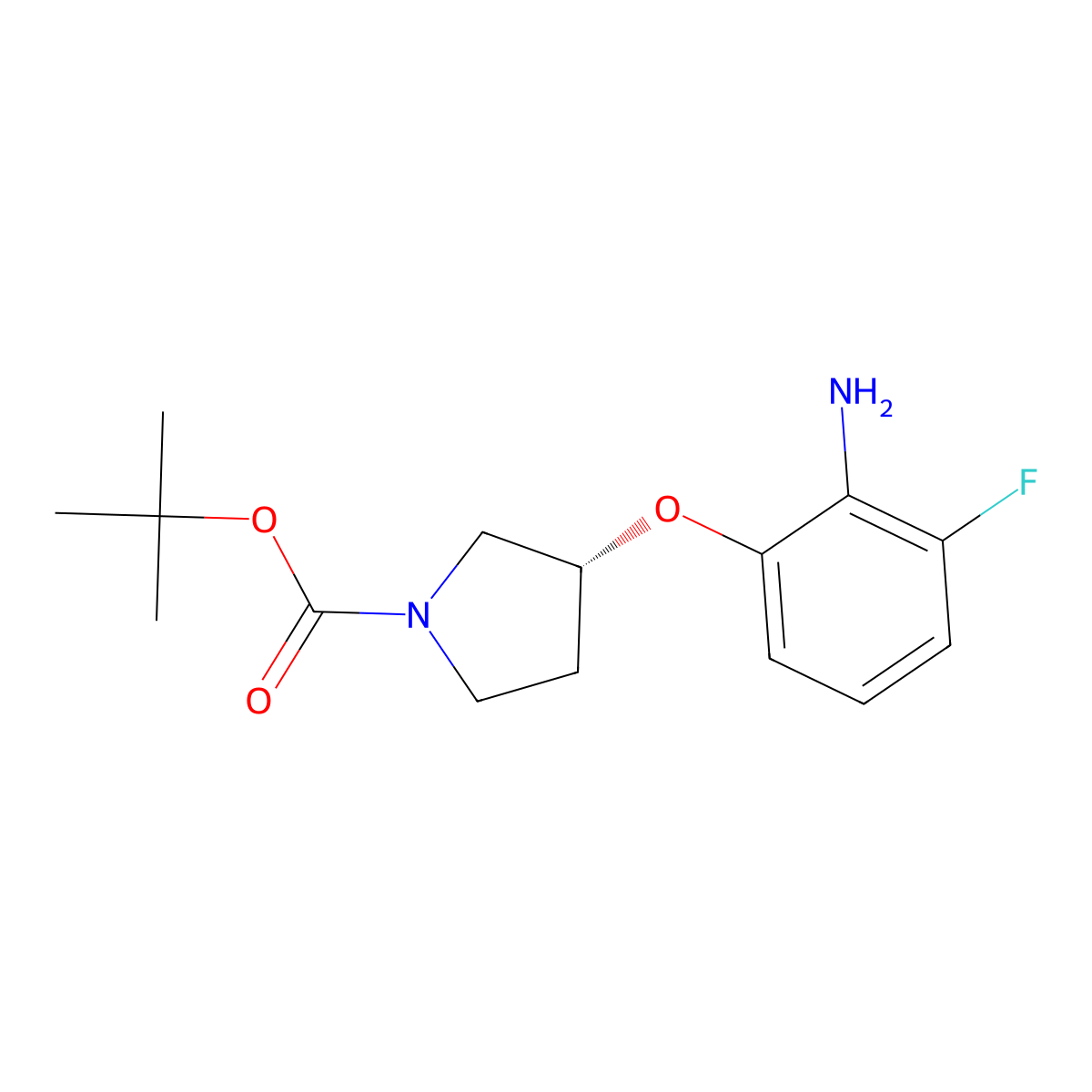 (R)-tert-Butyl 3-(2-amino-3-fluorophenoxy)pyrrolidine-1-carboxylate molecular structure, CAS 1233859-99-8