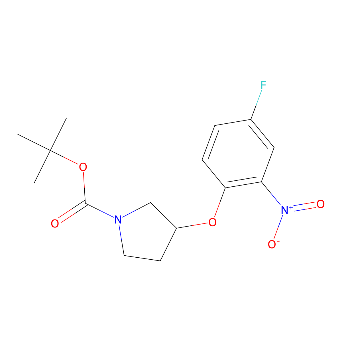 (R)-tert-Butyl 3-(4-fluoro-2-nitrophenoxy)pyrrolidine-1-carboxylate molecular structure, CAS 1233860-04-2